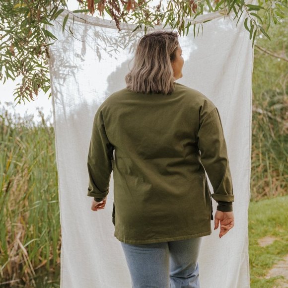 Mien Studios Painters Button Jacket in Forest Green - Picture 4 of 6